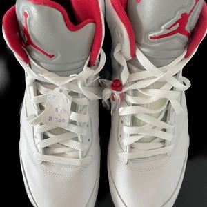 JORDAN 5 Retro White/Silver Size 13